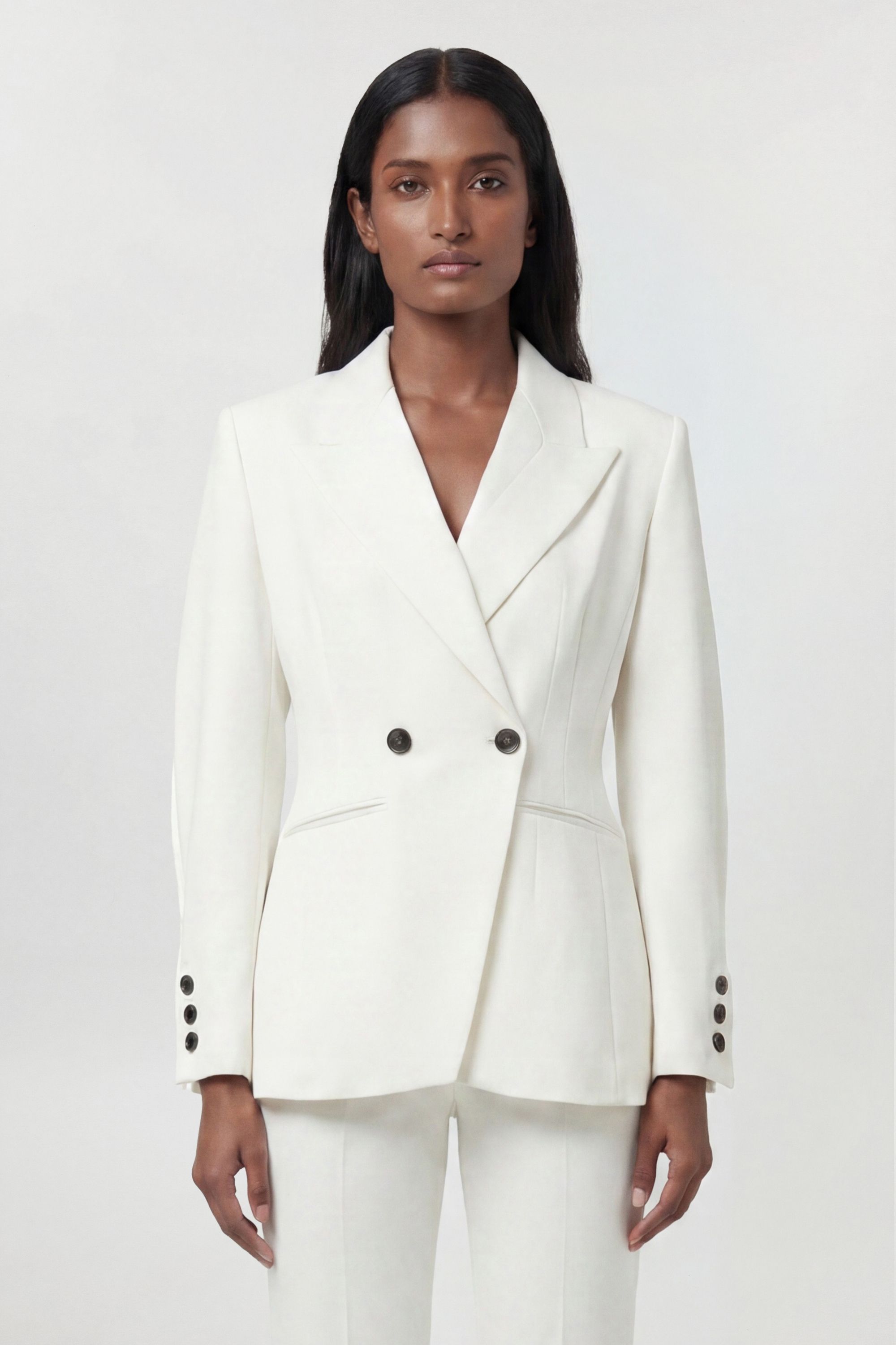 KarenMillen Petite Compact Stretch Sculpted Waist Tailored Blazer