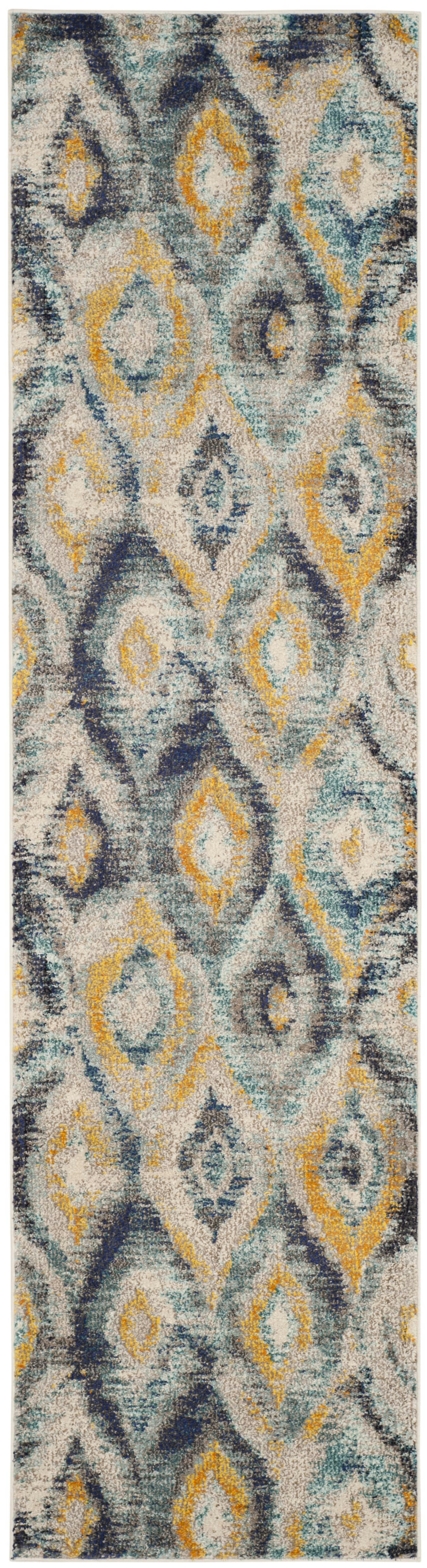 MONACO - Tapis de salon interieur en bleu & multicolore, 66 x 183 cm