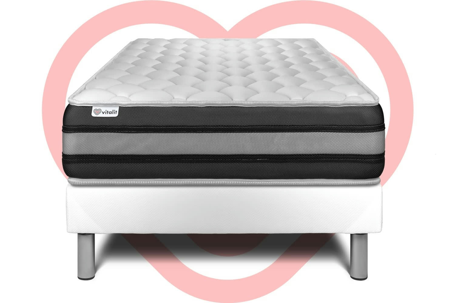 VITALSPRING ZEN - Ensemble Ressorts  et Mémoire de forme 90x200cm kit Blanc