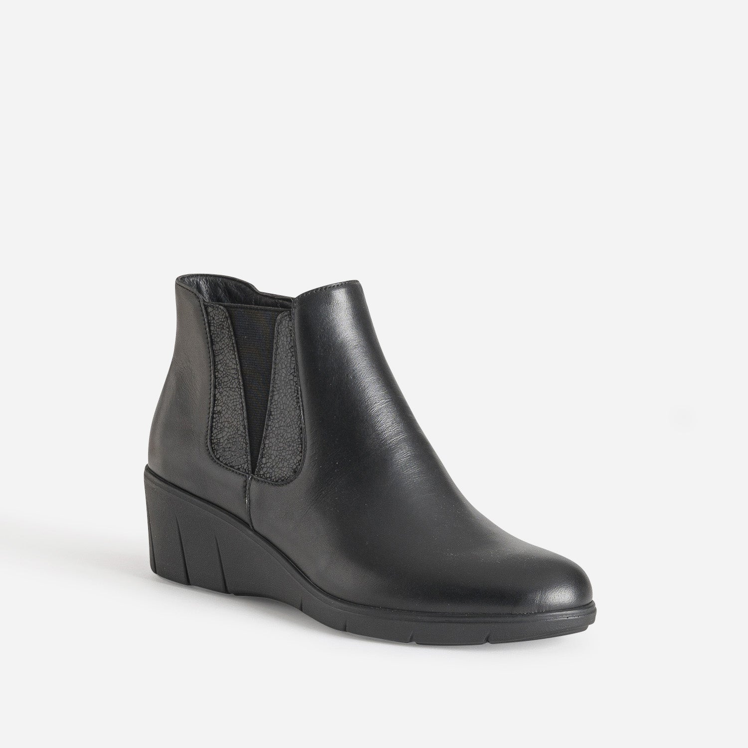 Boots FRANCE ARNO noir cuir semelle compensée