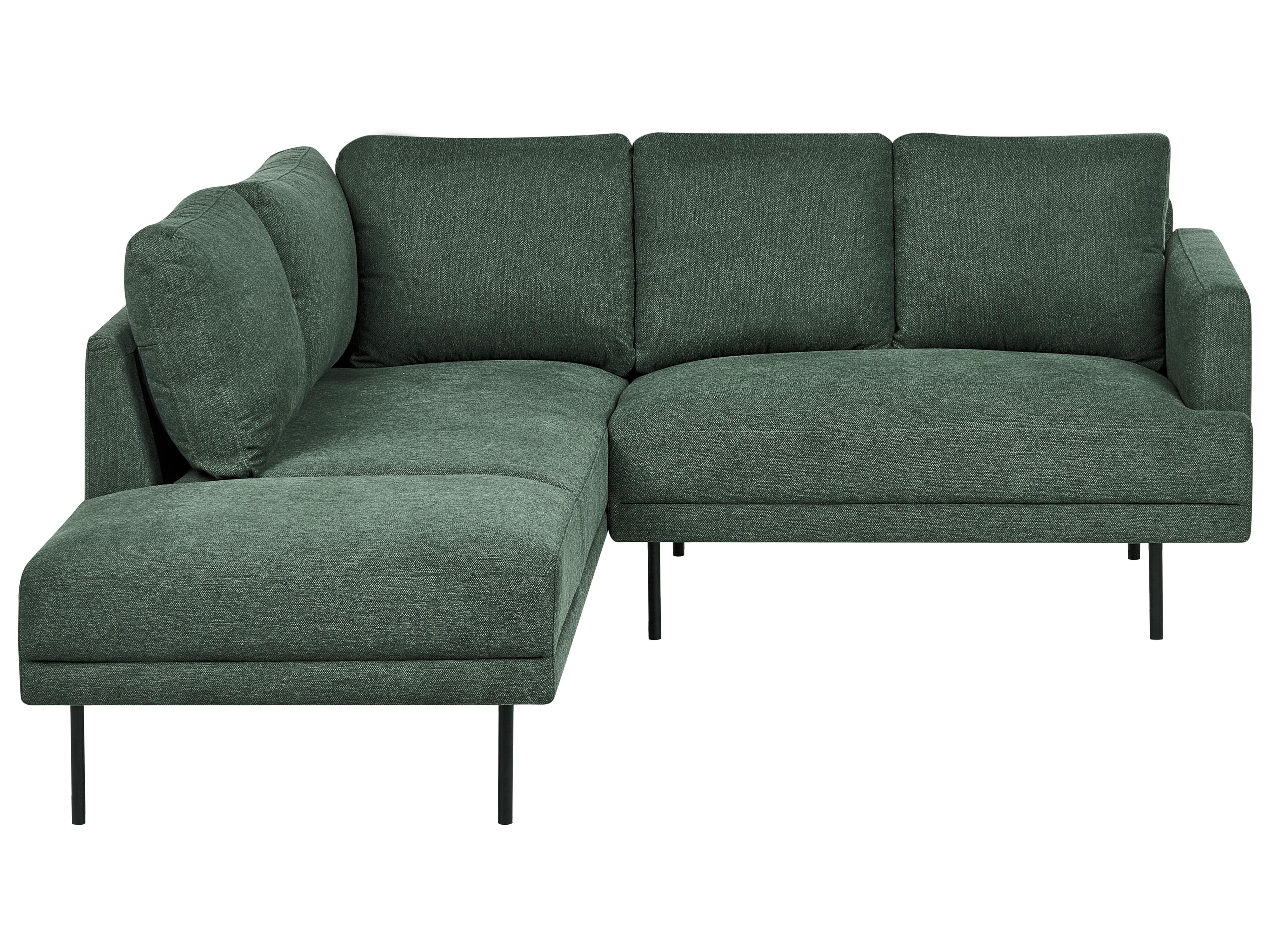Corner Sofa 4 Seater BREDA Fabric Dark Green Right Hand