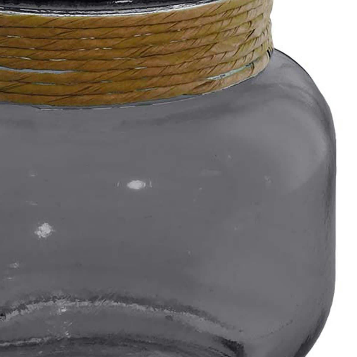 PEROUGES - Photophore en verre recyclé Anthracite 18 cm