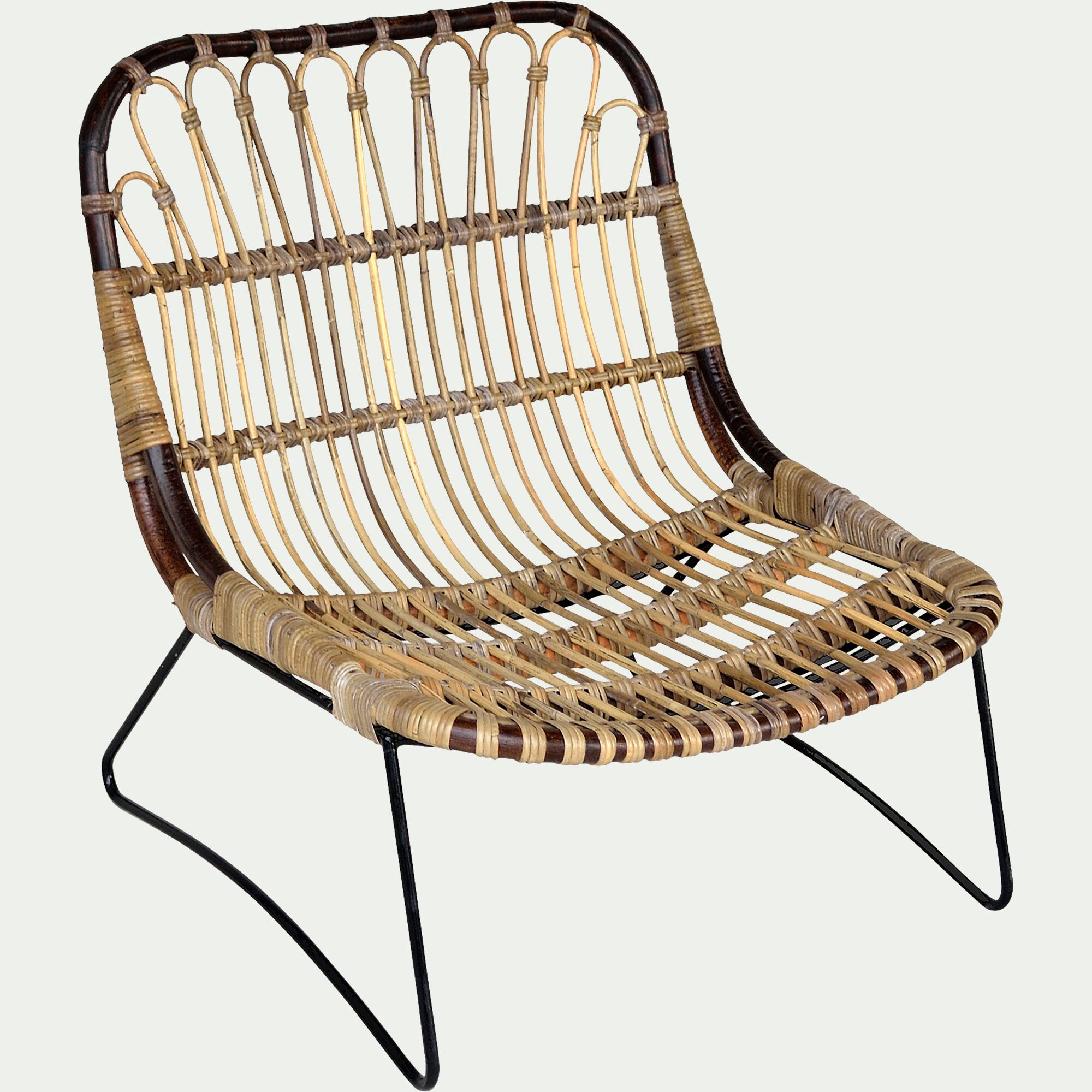HELOISE - Fauteuil en rotin et métal