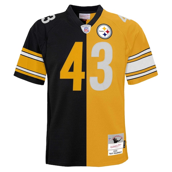 Troy Polamalu Pittsburgh Steelers Youth Split Legacy Jersey - Black/Gold