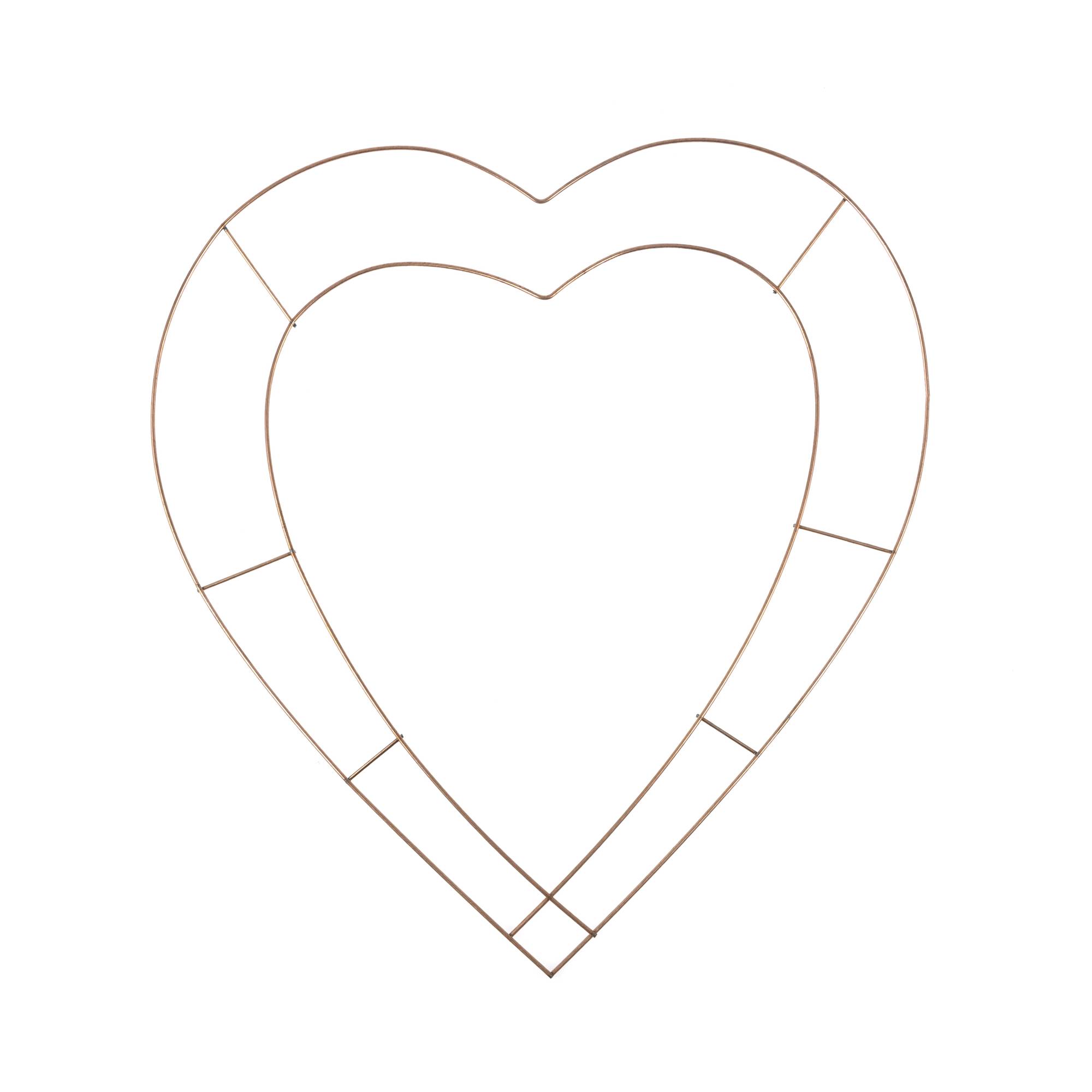 Copper Heart Wire Wreath Frame 38cm
