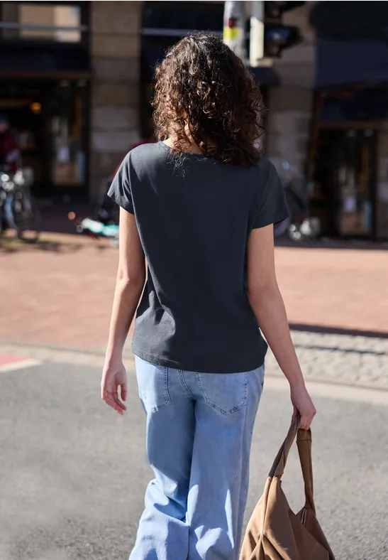 Dropped Shoulder Shirt mit Knopfdetail