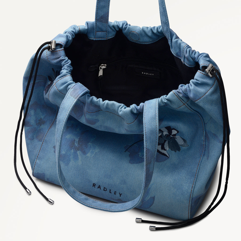 Eden Row - Denim - Large Open Top Tote