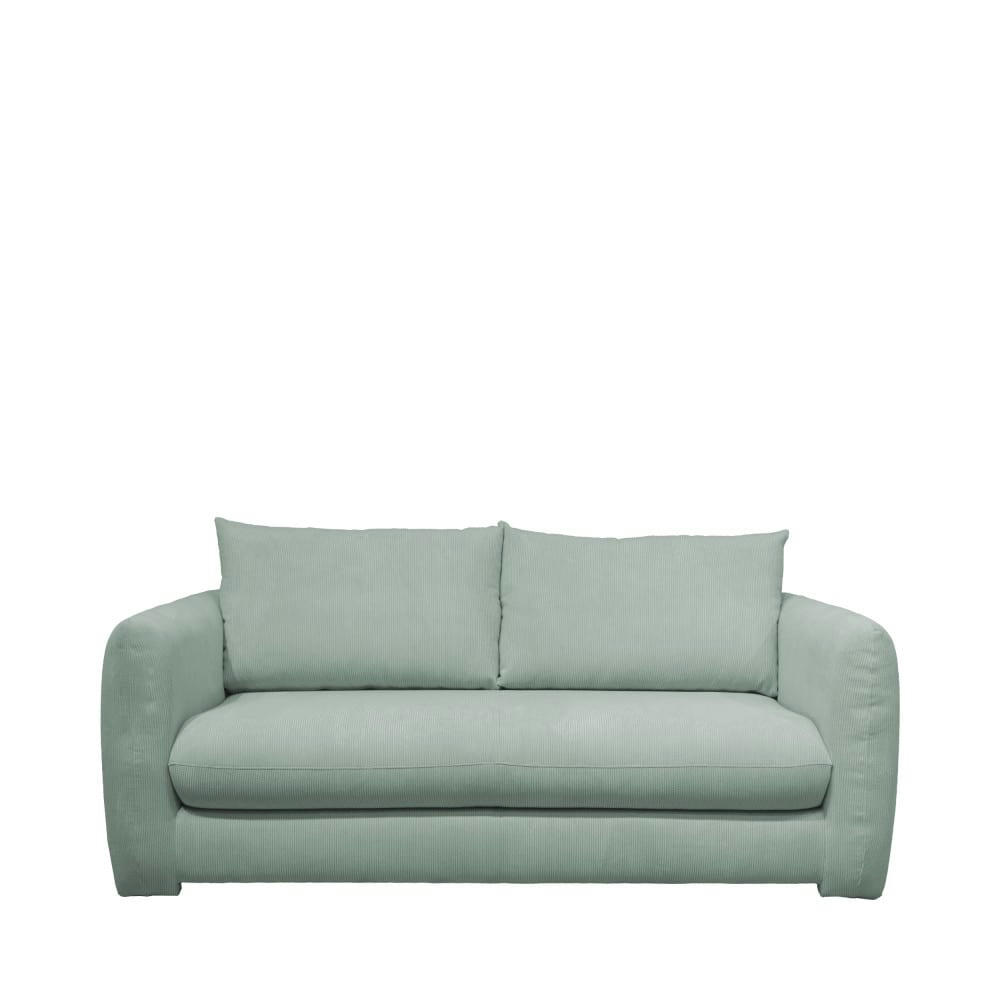 WIAME - Canapé 2,5 places en velours côtelé vert d'eau