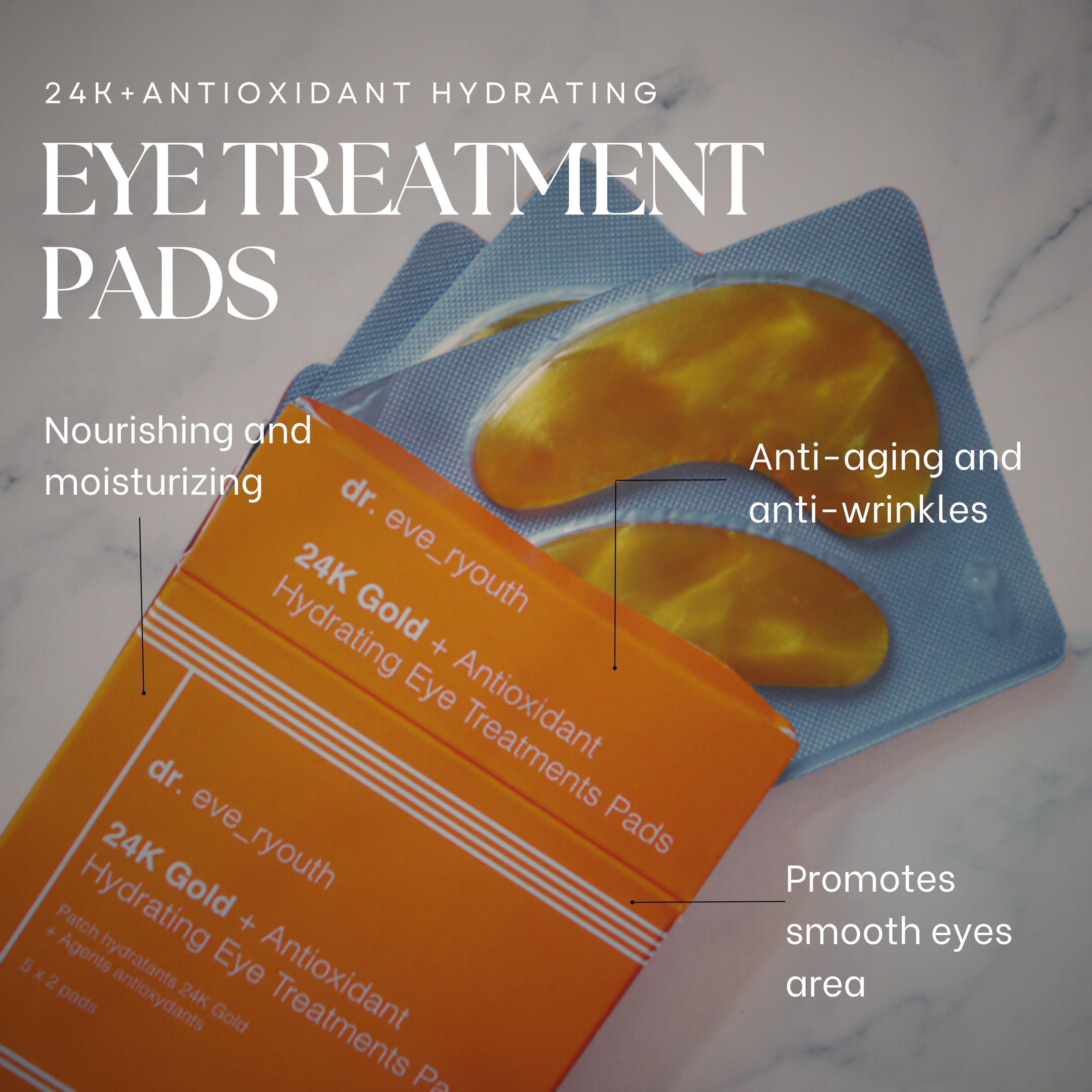 dr. Eve Ryouth 24K Gold   Antioxidant Hydrating Eye Treatments Pads