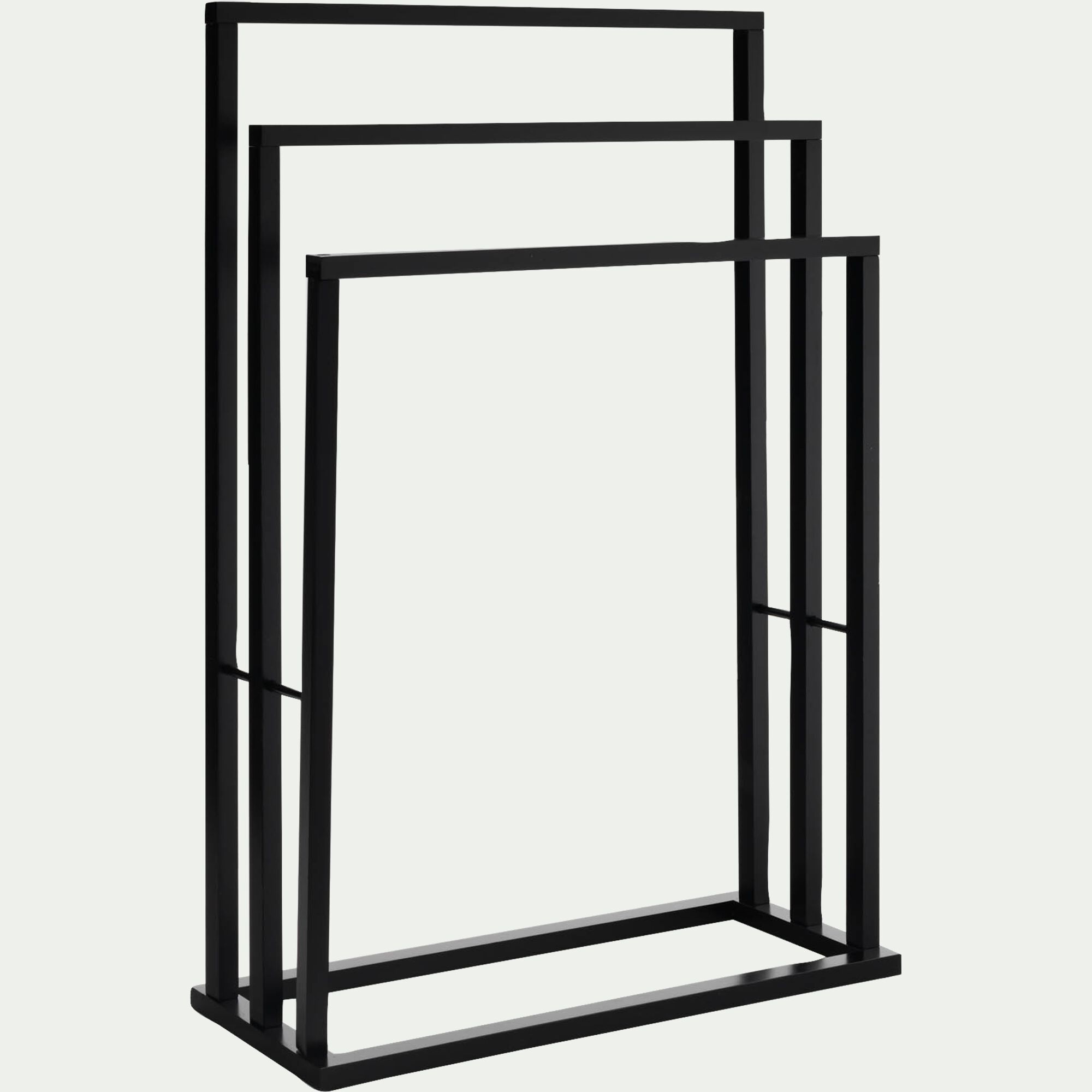 ELLINE - Porte-serviette triple en bambou H85cm - noir