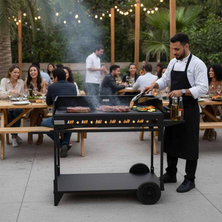 Plancha gaz d'exception Pakita 4105 sur chariot - Le Marquier