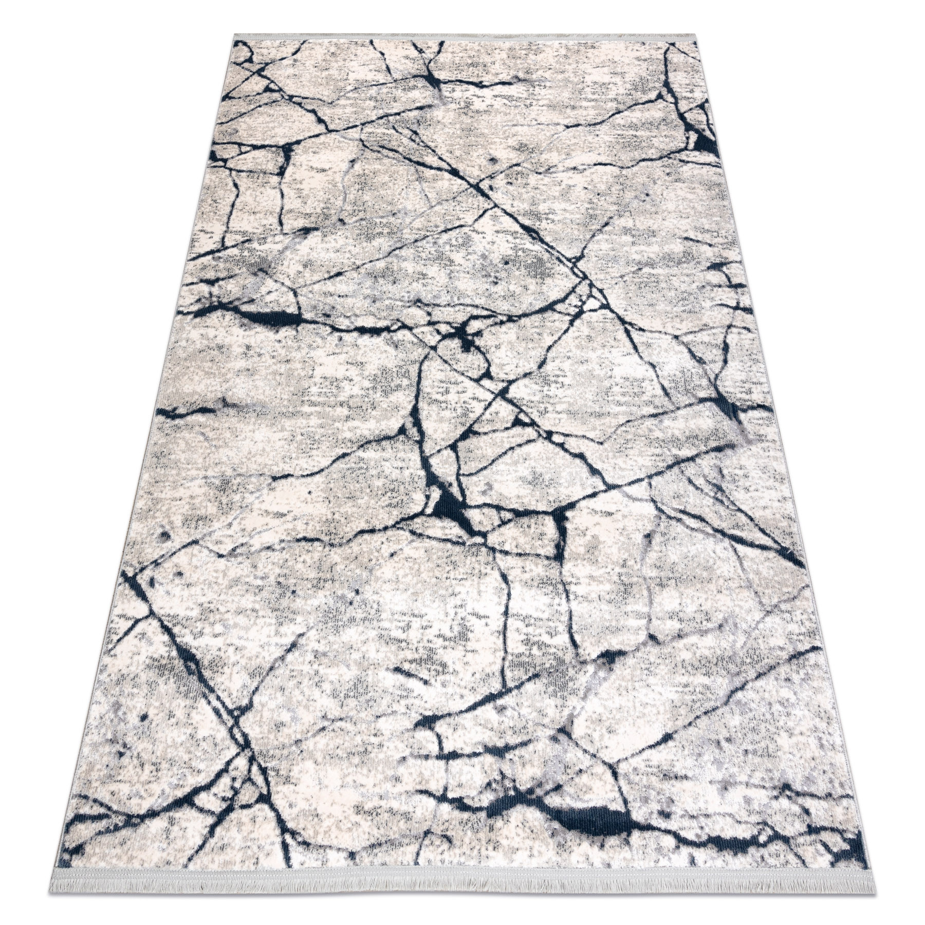 Dywan REBEC nowoczesny frędzle 51184A Marmur - dwa poziomy 80x150 cm