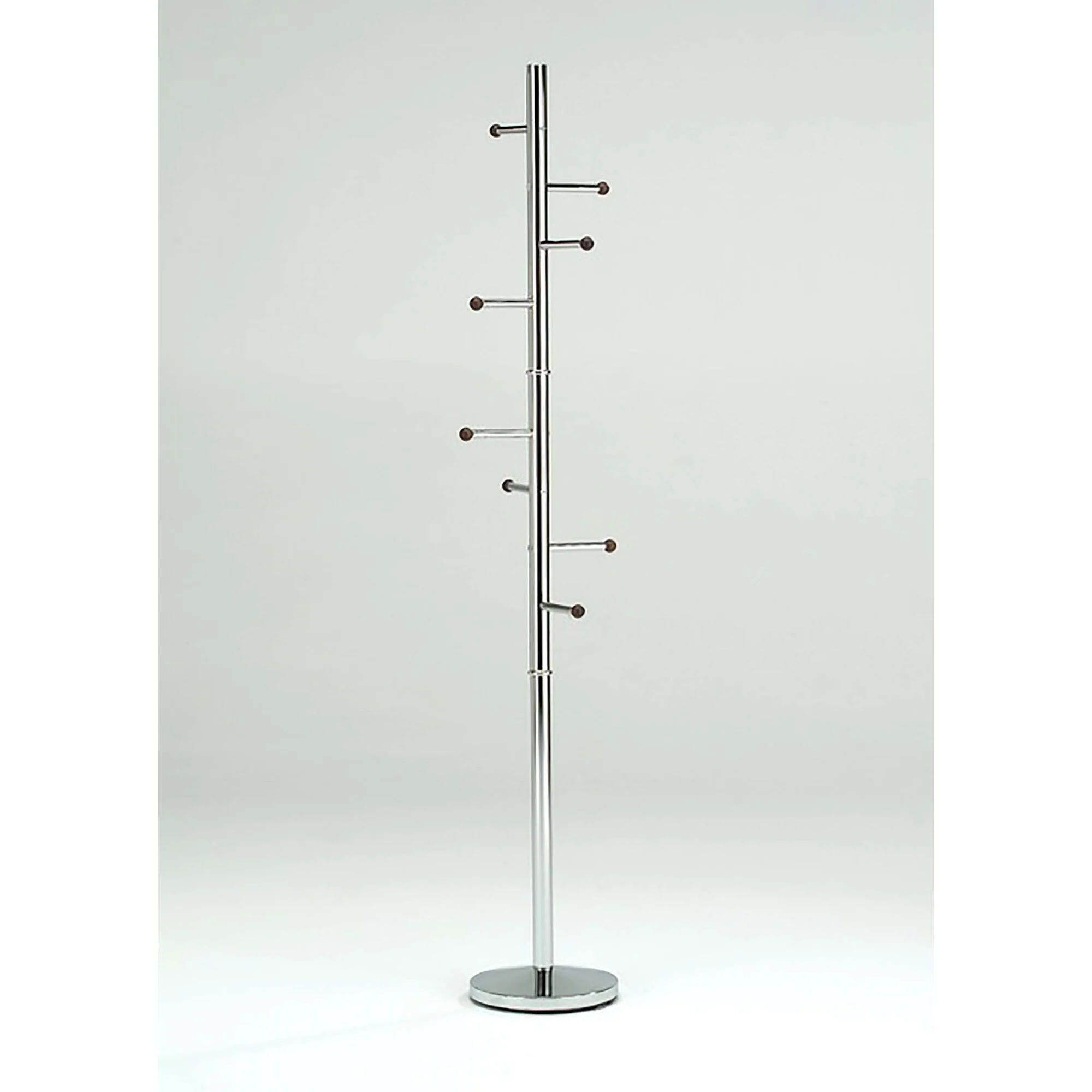 Contemporary Metal Chrome 8-Hook Coat Stand