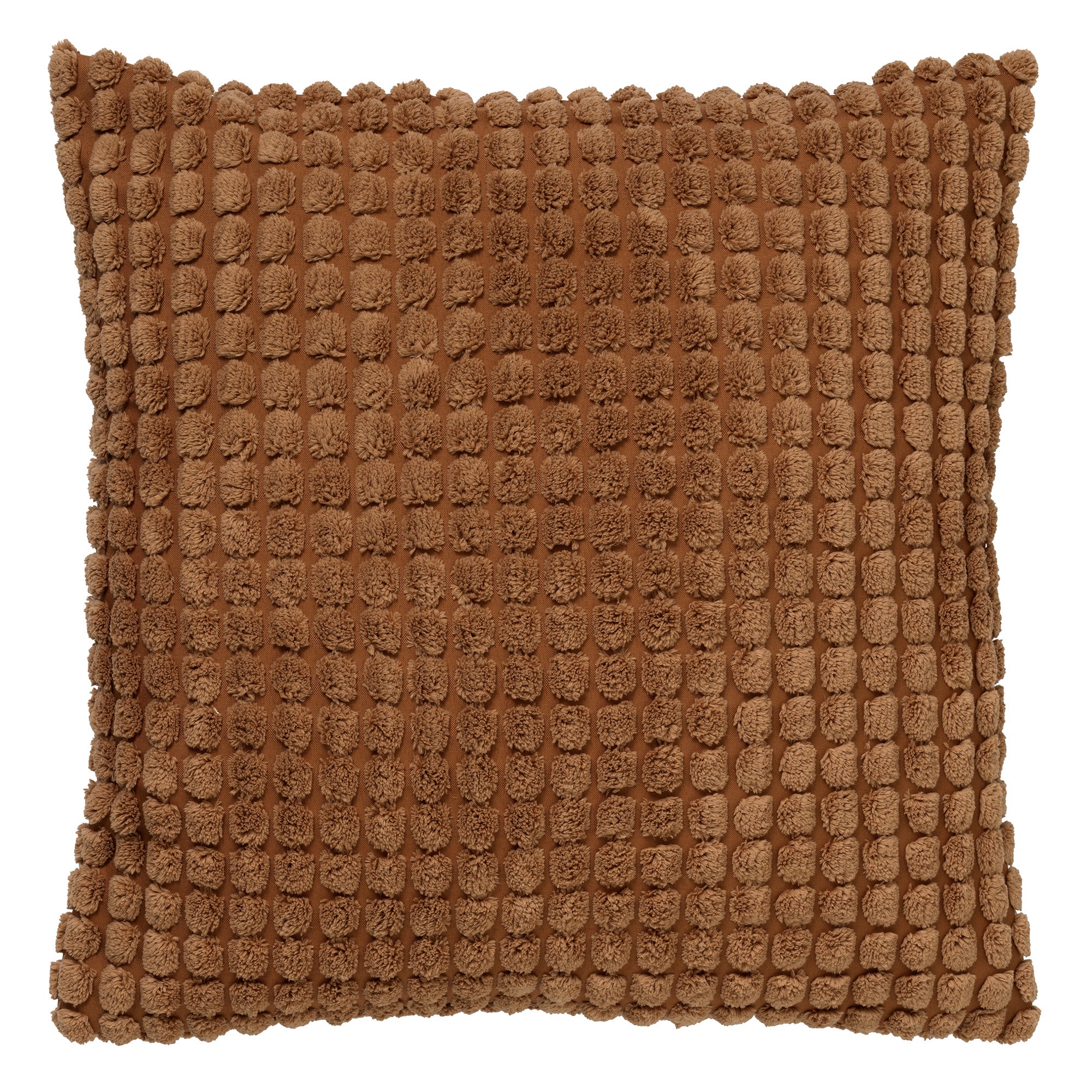 ROME - sierkussen 45x45 cm - effen kleur - 3D-structuur - Tobacco Brown - bruin