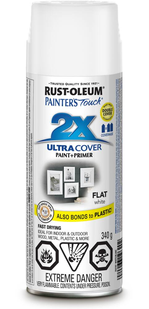 Rust-Oleum® Painter's Touch 2X Ultra Cover Multi-Purpose Aerosol Spray Paint & Primer, Flat, 340-g