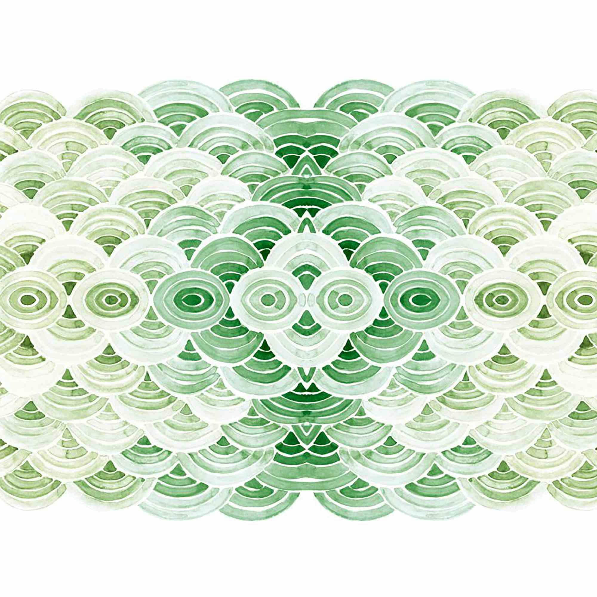 POSEIDONIA - Nappe imprimée blanc avec traitement anti-taches en coton 140x140 cm