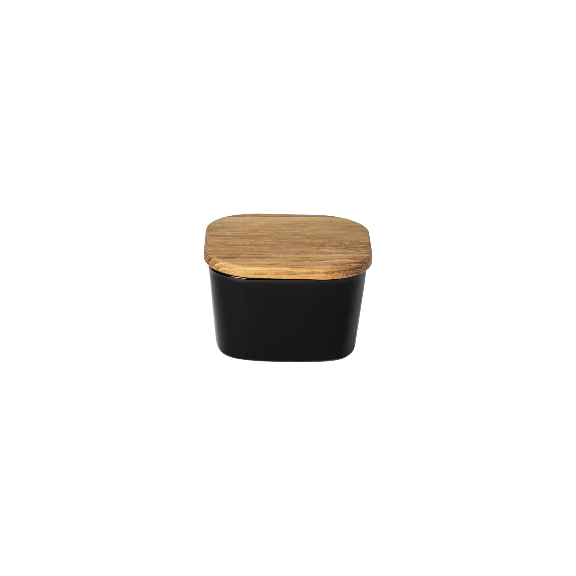 Gift Square Salt Cellar with Oak Wood Lid Ensemble, Casafina by COSTA NOVA