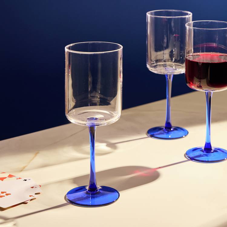 Habitat Blue Stem Set of 4 Wine Glasses