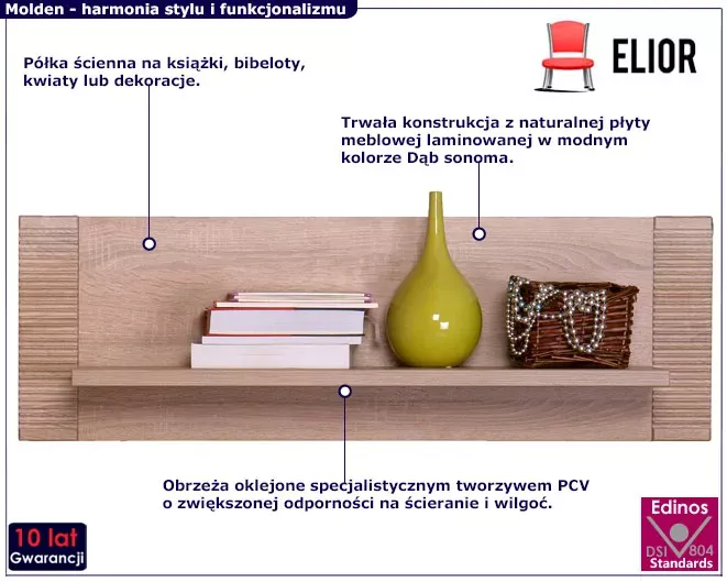 Półka ścienna na dekoracje 90 cm - Zyvian