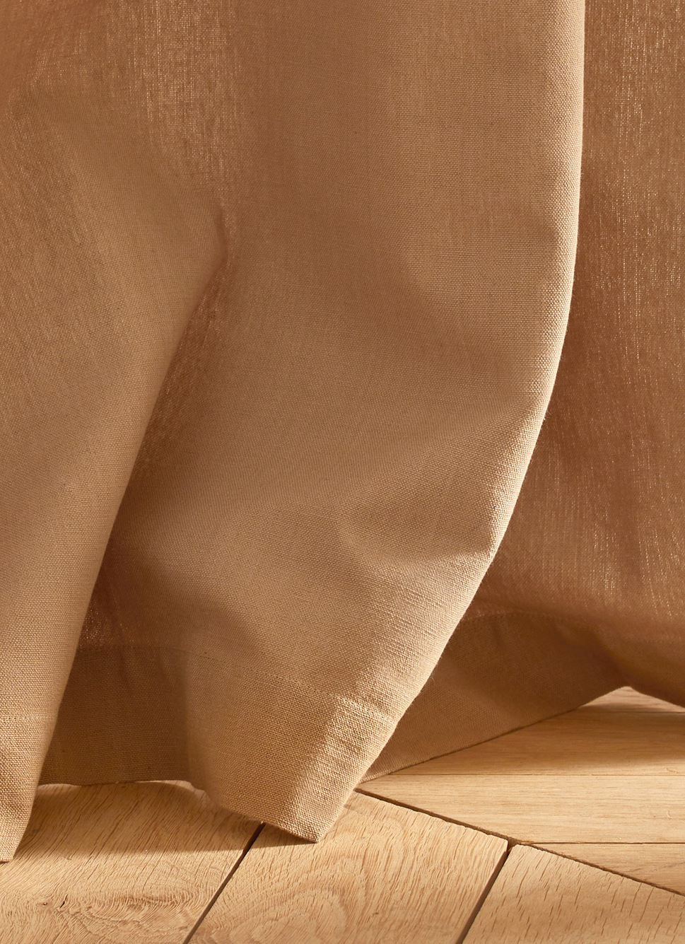 RIDEAU EN COTON ÉPAIS UNI CAMEL