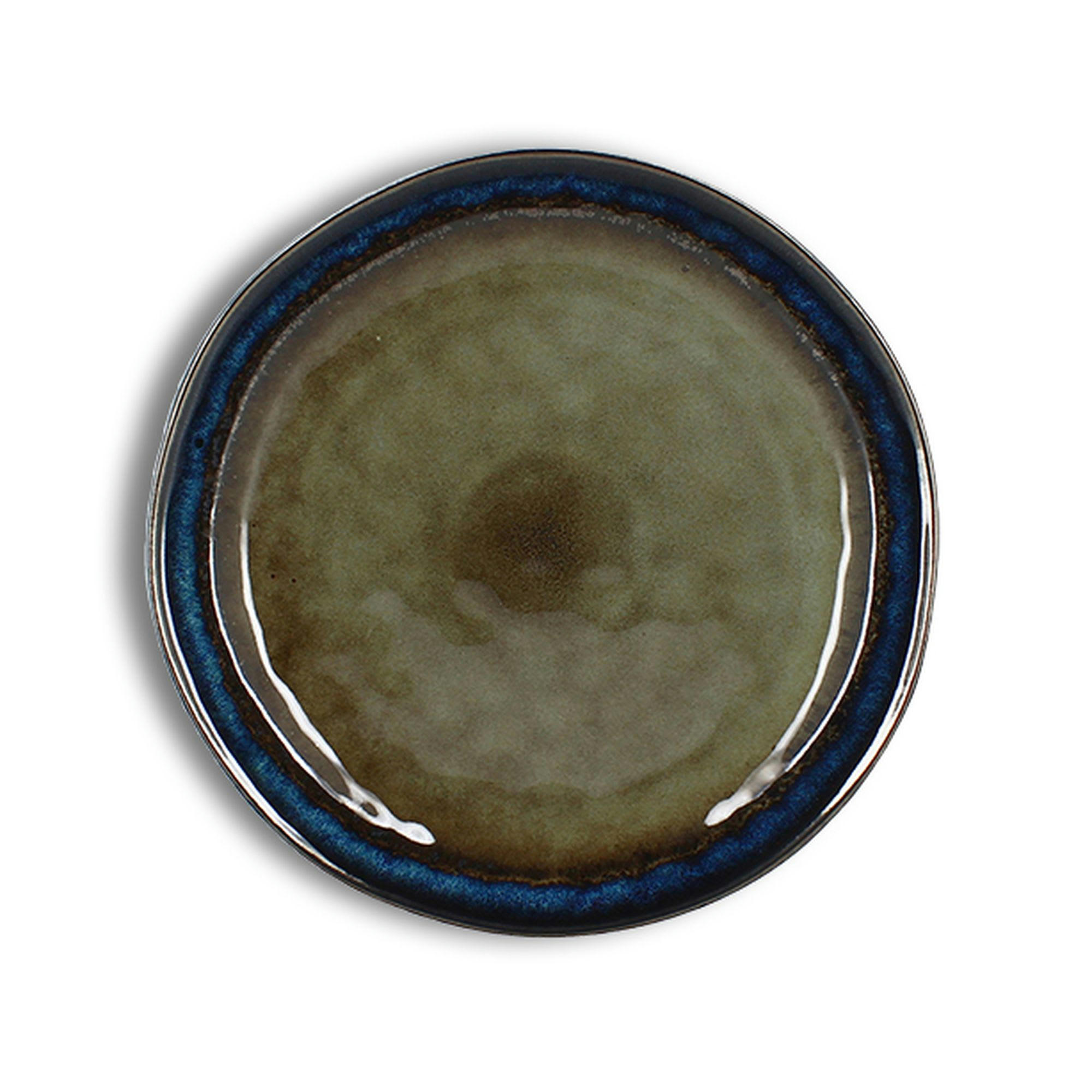 CERTALDO - Lot de 6 assiettes à dessert en grès marron 20cm