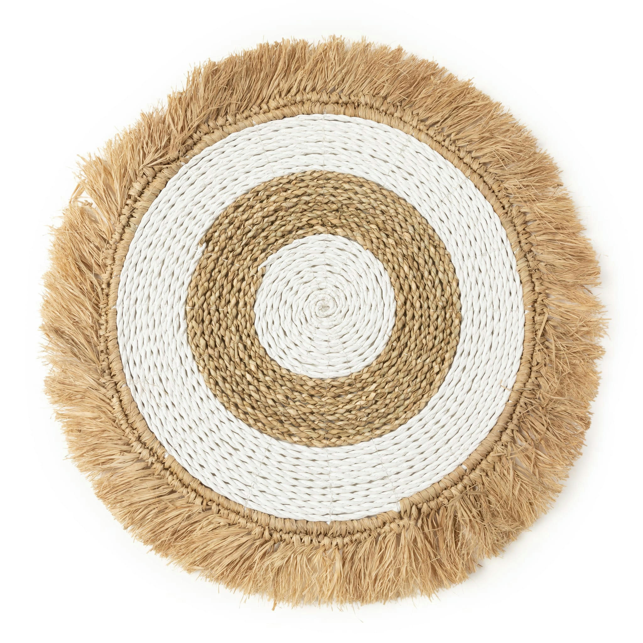 SEAGRASS RAFFIA - Set de table en herbes de mer et raffia naturel blanc