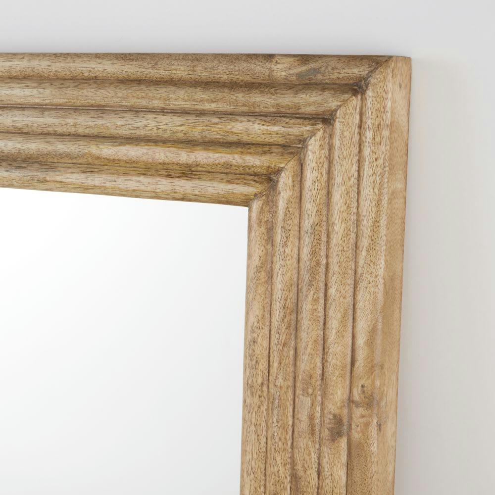 MIRNA - Miroir rectangulaire en bois de manguier gravé 110x140