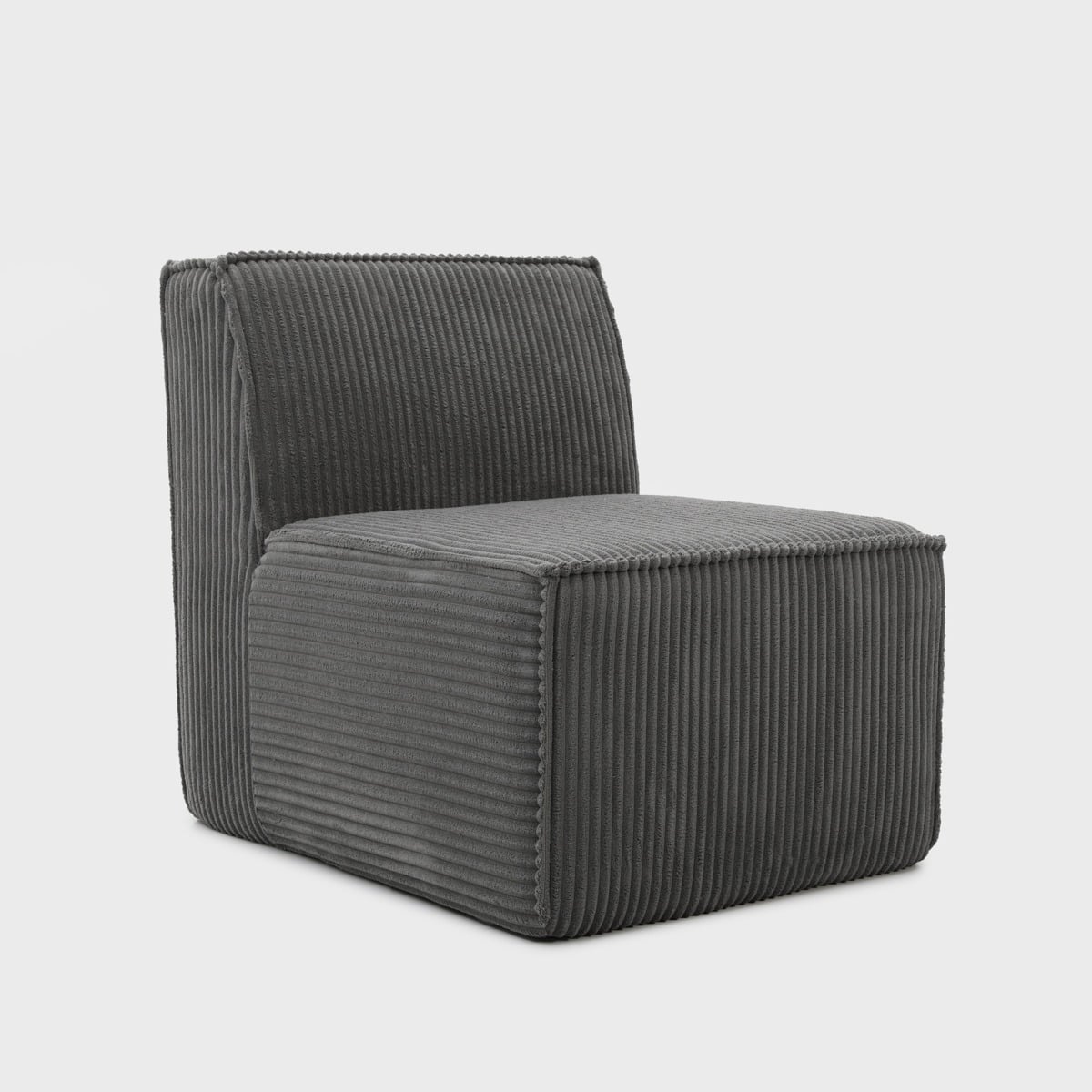 Fotel modułowy LYKKE ciemnoszary piankowy sztruksowy 73x88x73 cm