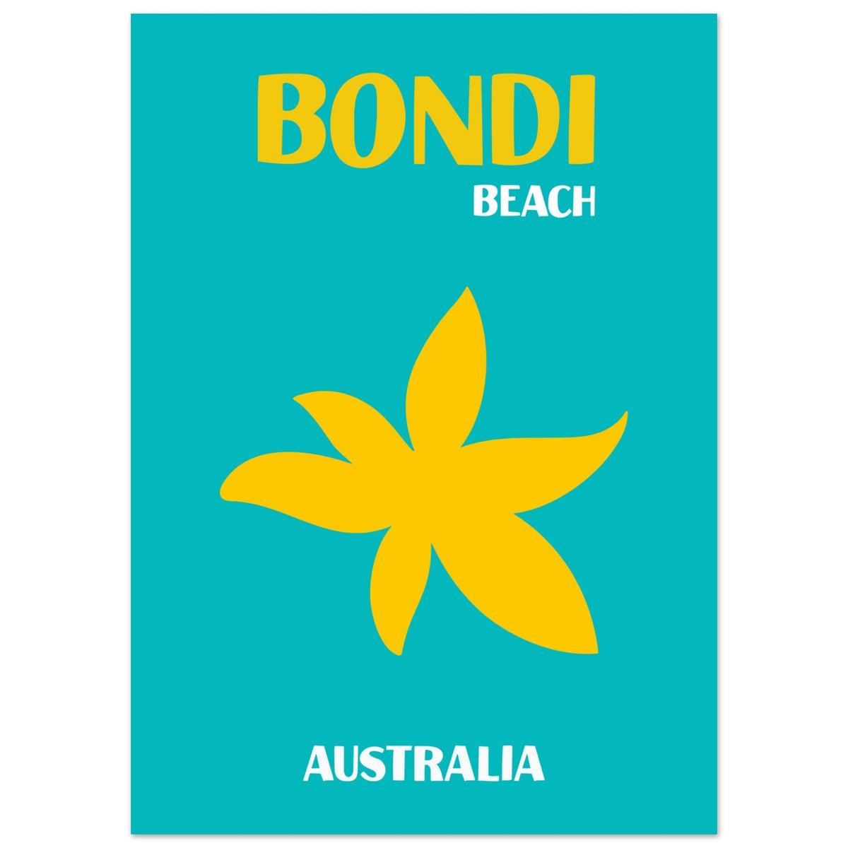 Artfulprints Poster Australië - Bondi Beach  - 50x70 cm - Turquoise