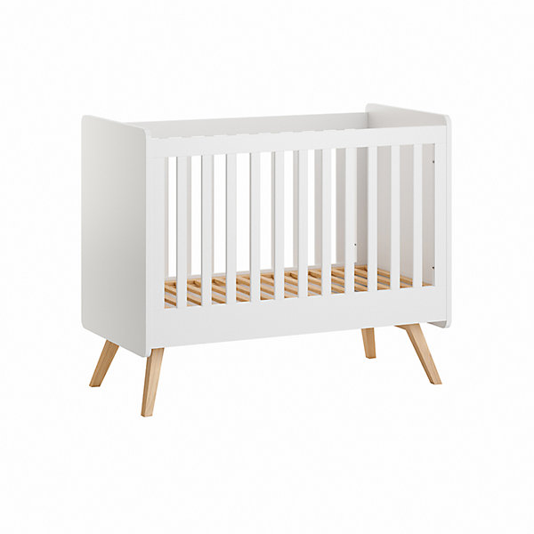 Lit bebe 60x120 sommier inclus Vox Vintage Blanc et Bois