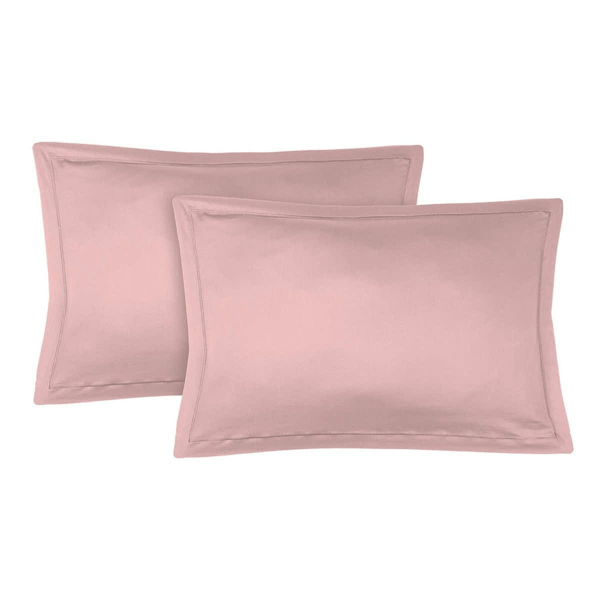 JULIA - Taie d'oreiller (x2) satin de coton  50x70 rose