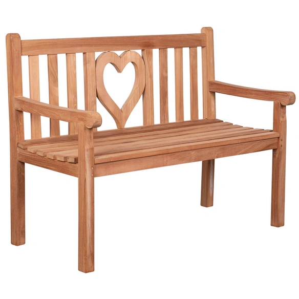 Gartenbank »Woodie Herz«, Teakholz, 2-Sitzer, BxTxH: 120 x 57 x 91 cm