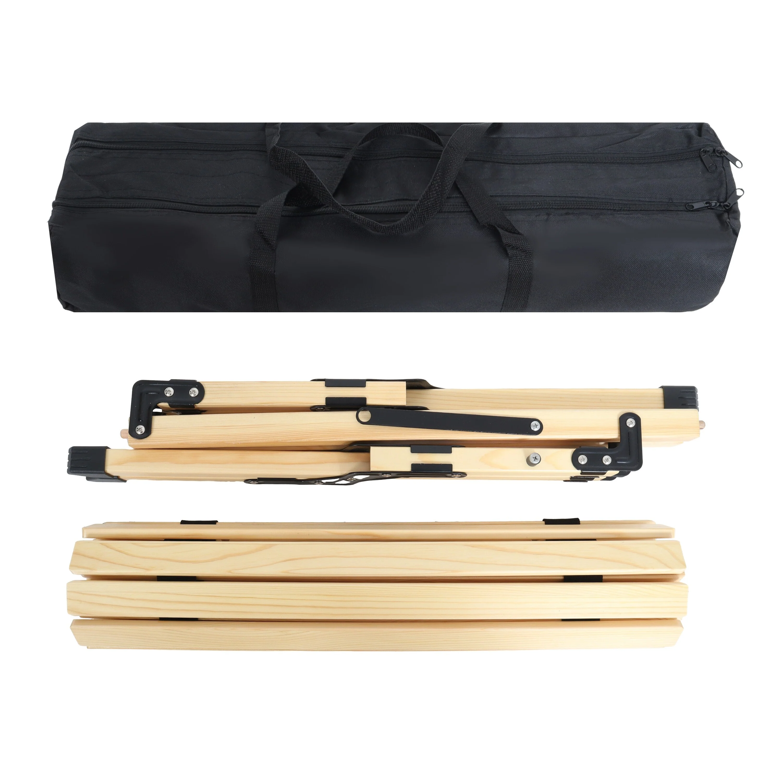 Portable Foldable Outdoor Picnic Table - Natural Beech Wood Camping Table with X-Frame Design -Small Sizes