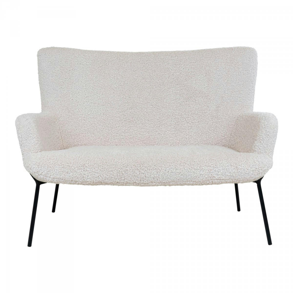 ECOSSE - Canapé 2 places en tissu bouclé beige