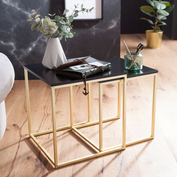 FineBuy Ustawiony stół mdf złoty