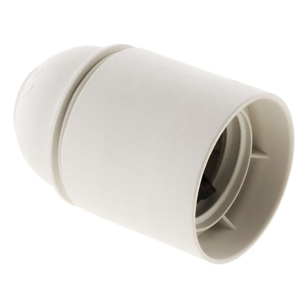 Lot de 2 douilles lisses sans bague E27 - Blanc - Zenitech
