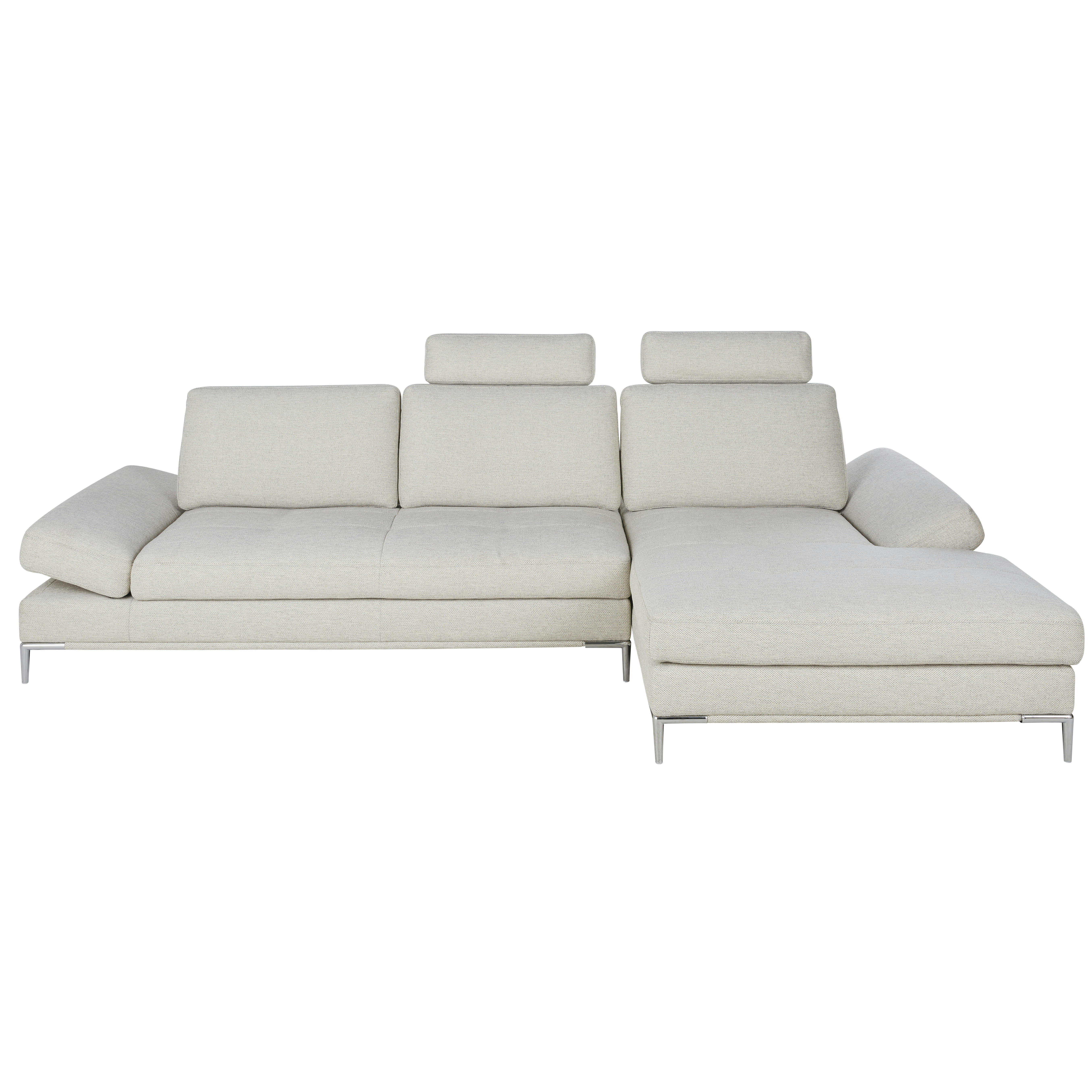 Geller - Canapé d'angle droit 4/5 places gris clair chiné