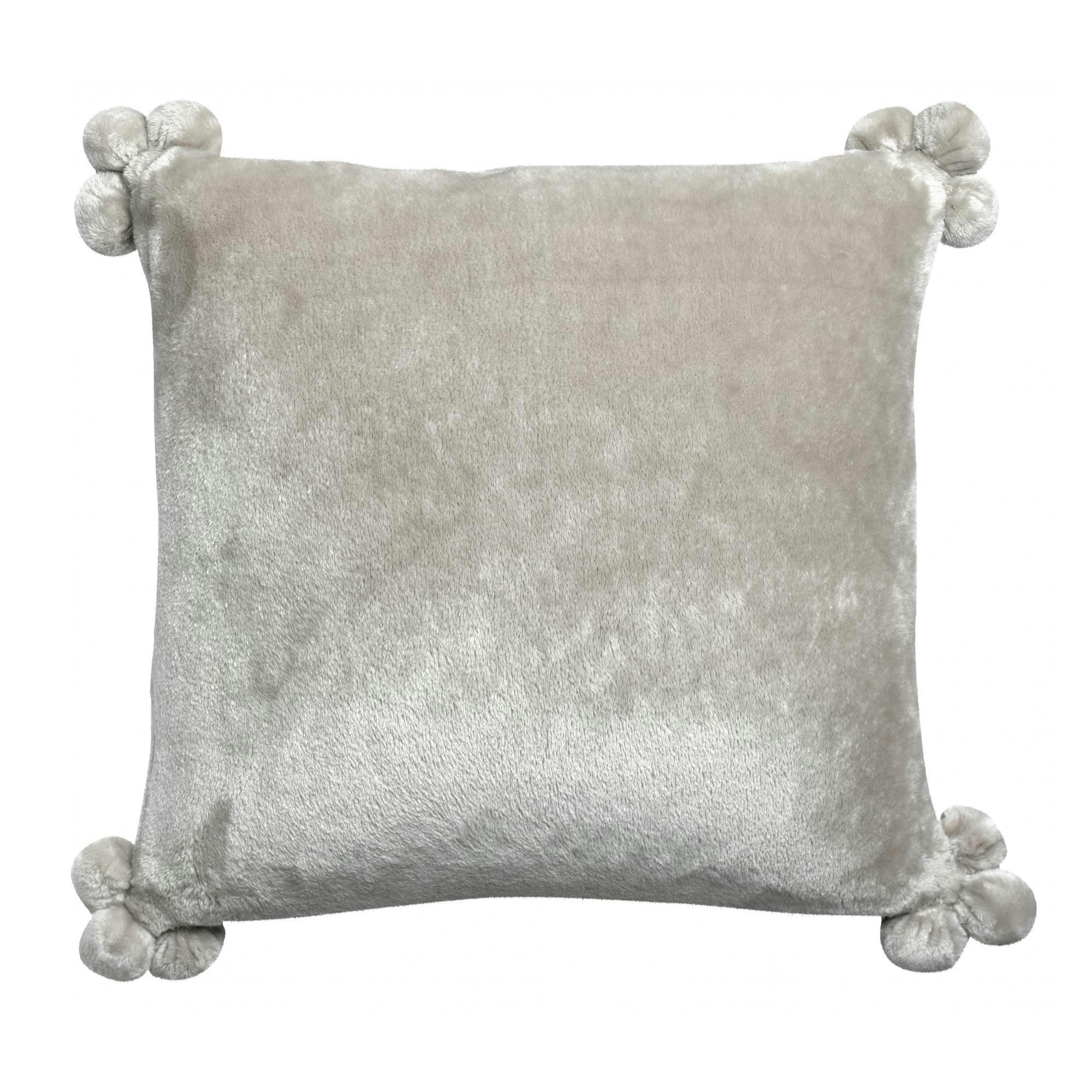 TENDER POMPONS - Coussin Tender pompons en polyester perle 45 x 45