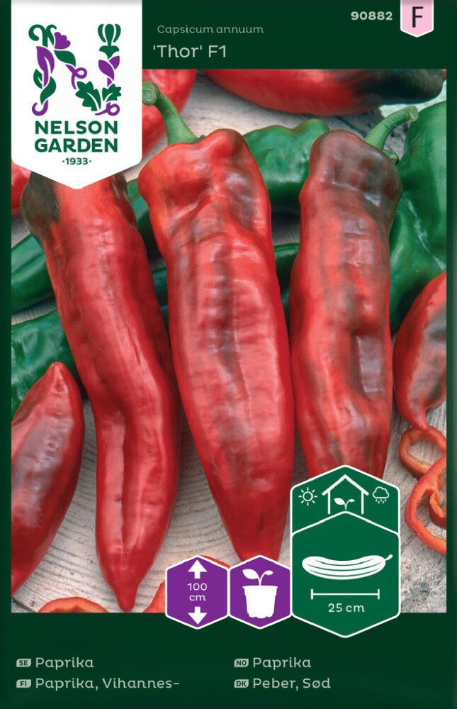 GRØNNSAKSFRØ NELSON GARDEN PAPRIKA THOR F1