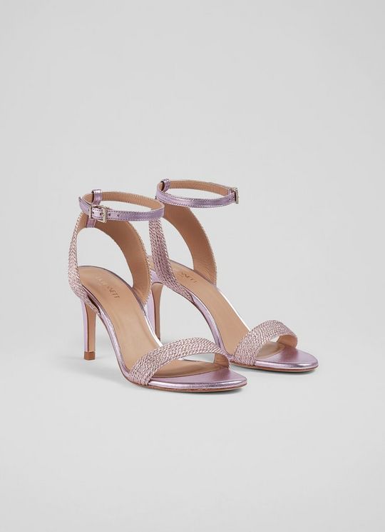 Ivette Pink Metallic Rope Sandals