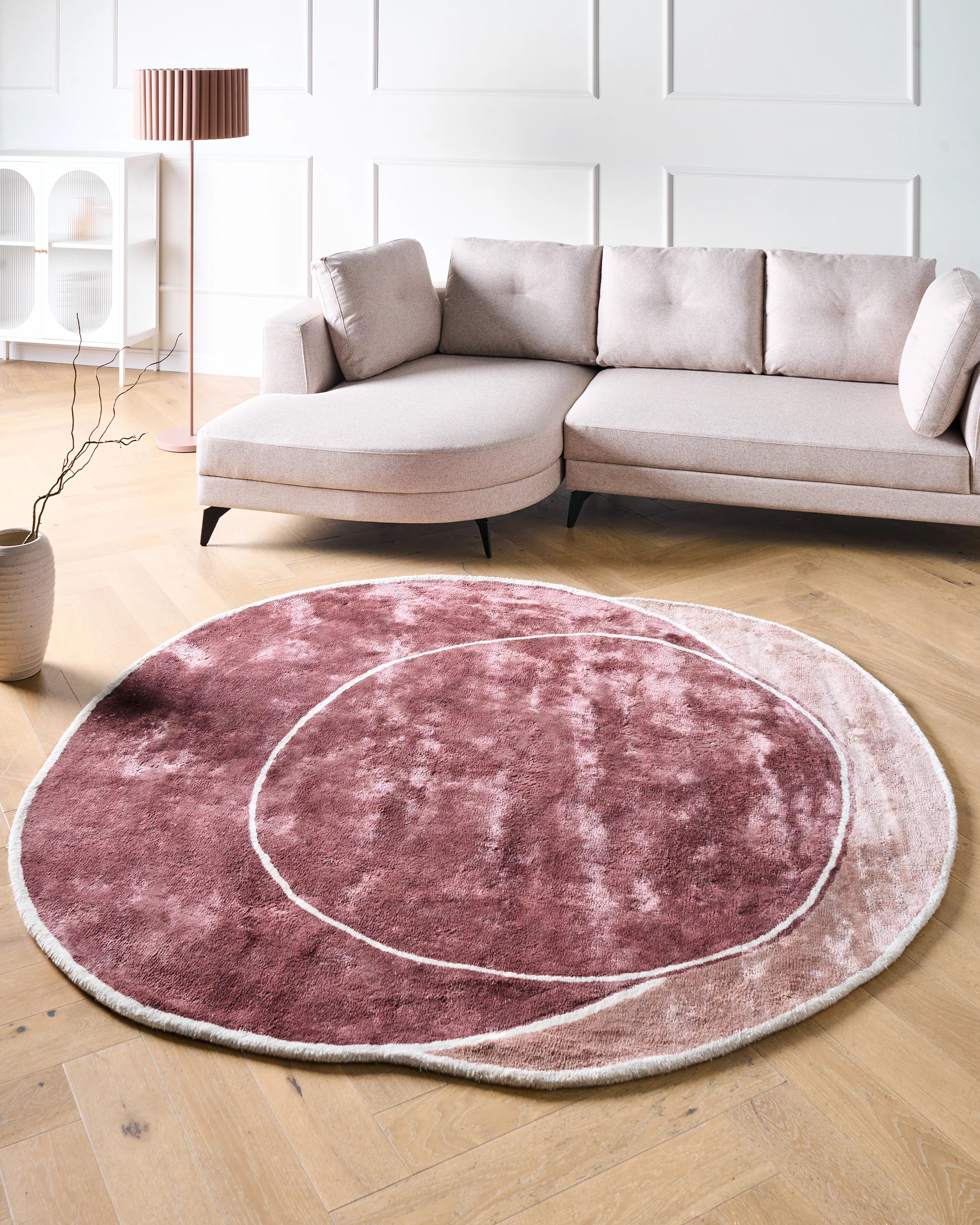 Rug KANRACH Pink 200 x 200 cm Viscose