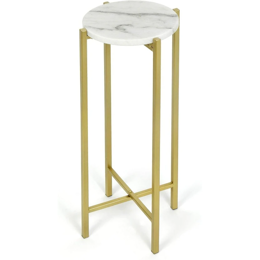 Urban Lifestyle Marble Collapsible Accent Drink Table