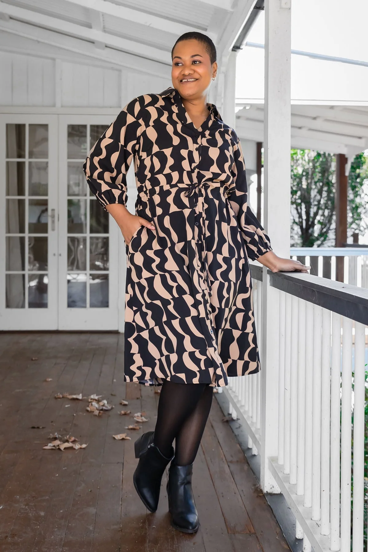 London Geometric Midi Dress