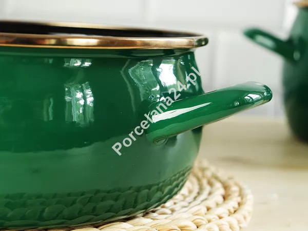 Garnek z pokrywką 4,2 L Emalia Metalac - Dark Green 1ME.DG.G20