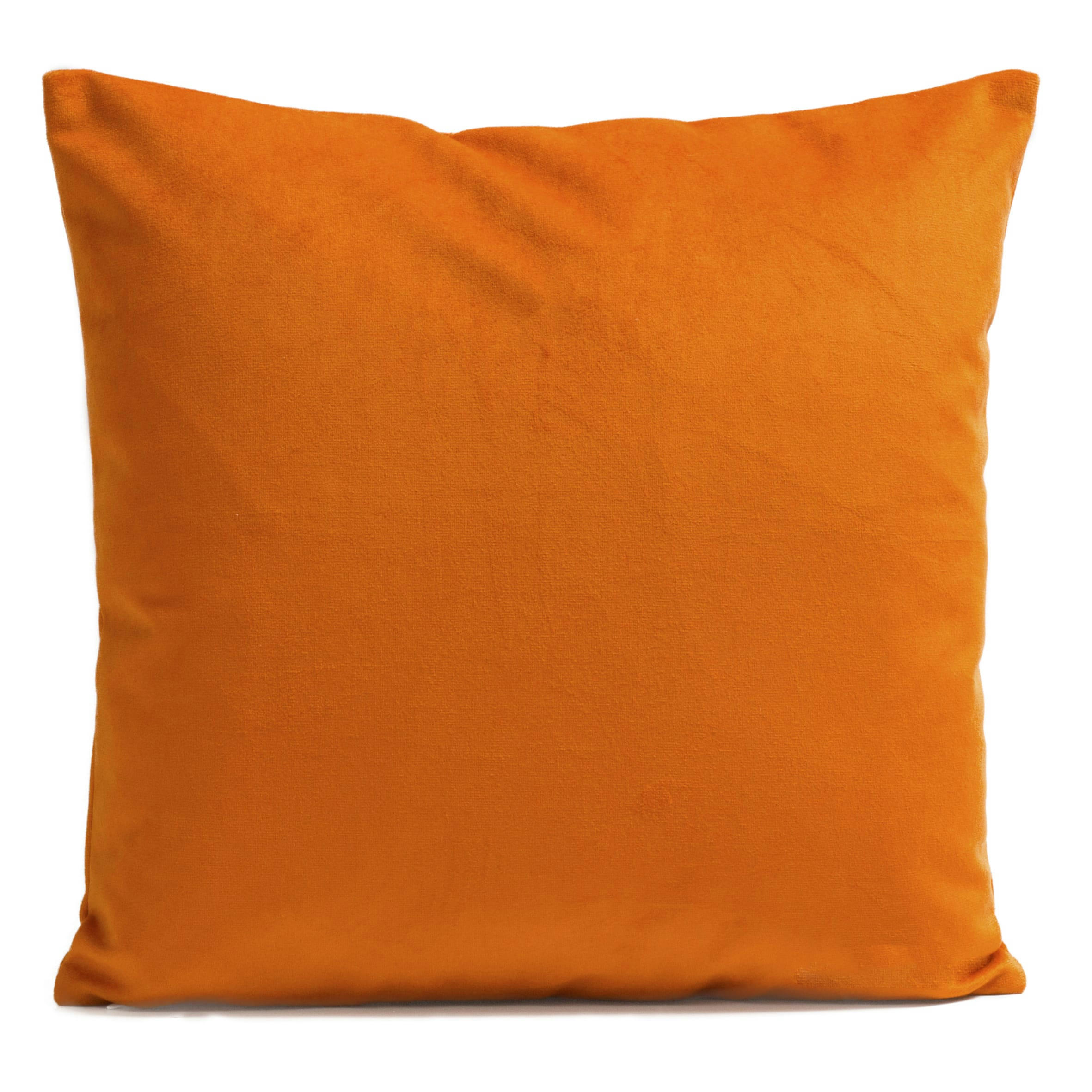 - Coussin uni suédine orange 40x40cm