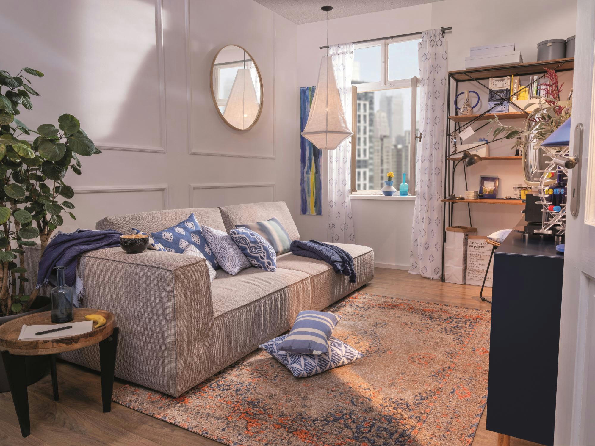 FUNKY ORIENT - Tapis d'orient vintage tissé plat multicolore 048x070 cm