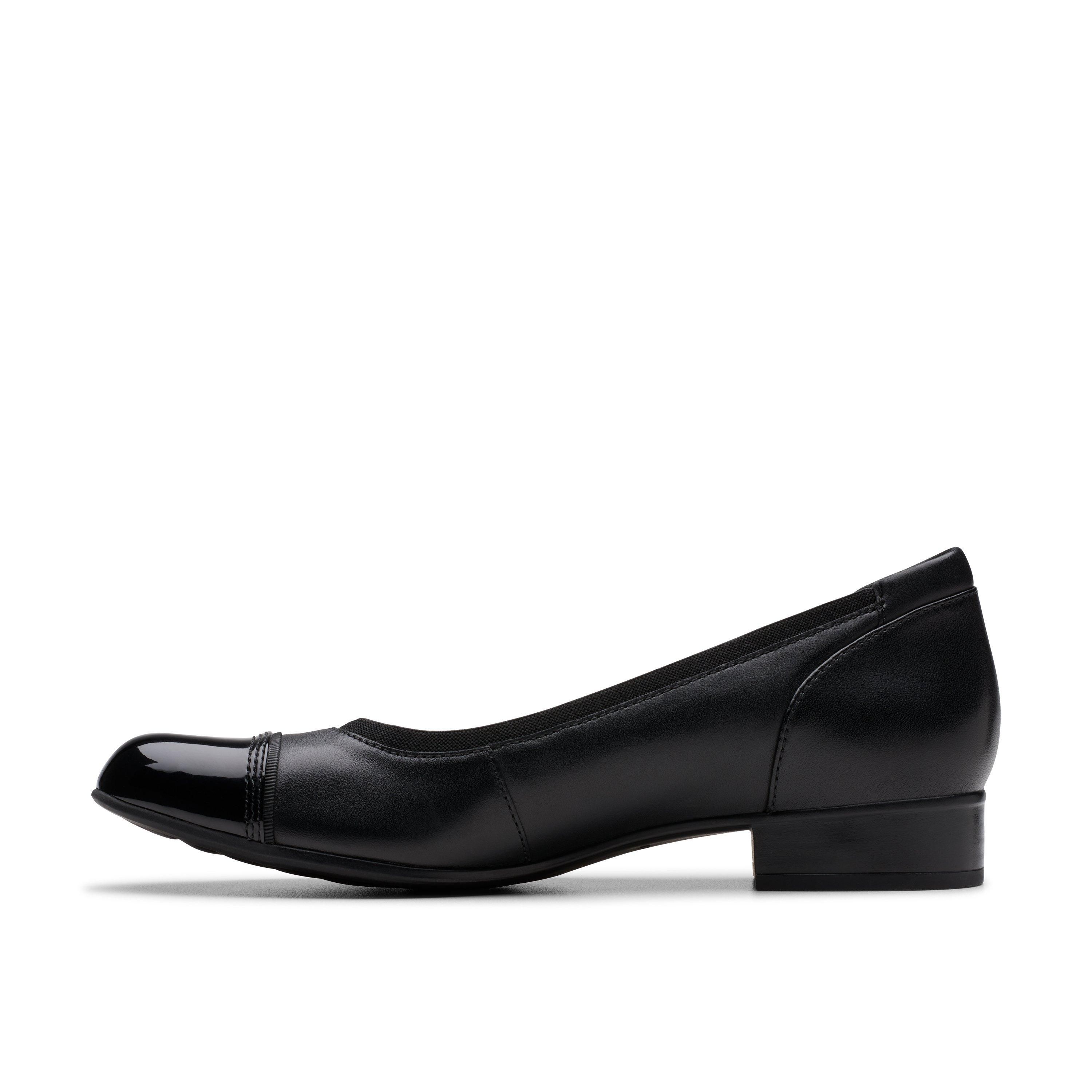 Clarks Krystine May Black Leather Ballet Pumps