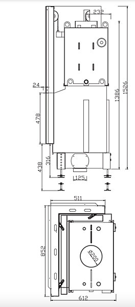 INSERT CHEMINéE PORTE GUILLOTINE NEMO 4B/20 chauffage central 20/13 kW