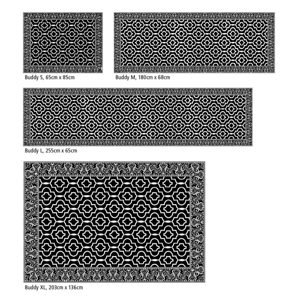 Vinyl Teppich »Janina«, BxL:65 cm x 85 cm, schwarz|weiß