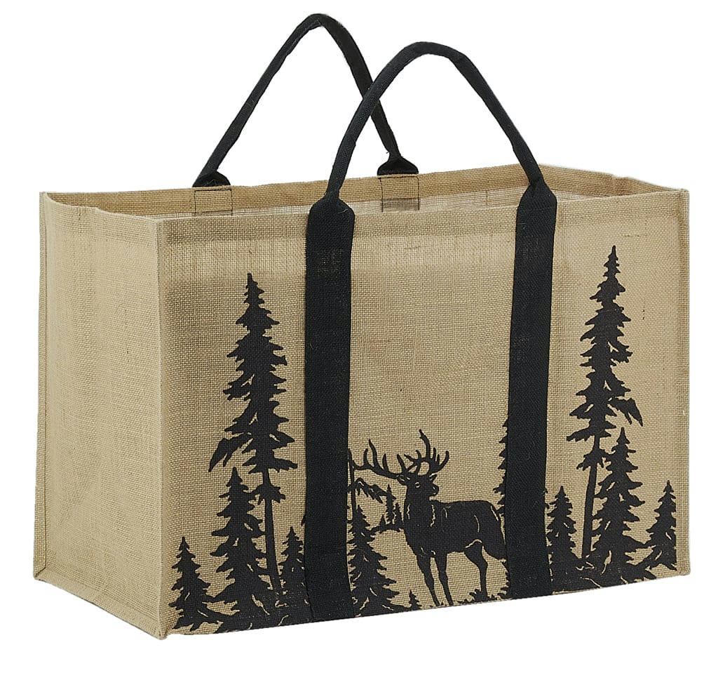 - Sac à bûches en jute cerf dans la forêt
